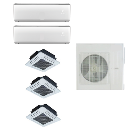 2 indoor mini split air handlers and 3 ceiling cassettes.